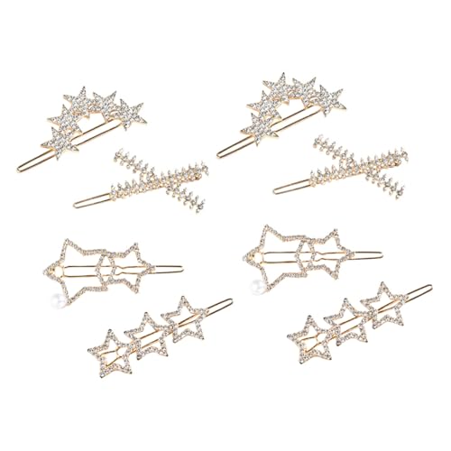 Mikinona 8St Perle Strass Haarspange modische Haarnadel Brautschmuck haarschmuck Haar Klammern Haarspangen Haarklammer zarter Kopfschmuck Haarpflegezubehör Kristall Ausgabekarte Seitenclip von Mikinona