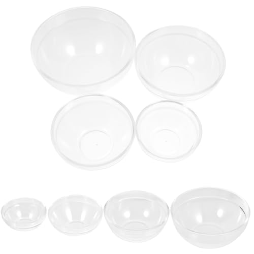 Mikinona 8st Transparente Schüssel Transparenter Behälter Süßigkeitenschale Klein Pflege Salat Servieren Mischen Kosmetik-organizer-arbeitsplatte Schale Für Haarfarbe Aufsammeln Glas Weiß von Mikinona