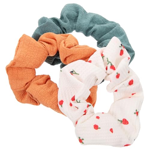 Mikinona 9 Stk Haarring Armbänder Für Frauen Chiffon-pferdeschwanz-halter Haarwickel Für Frauen Haargummis Mit Kirschmuster Pferdeschwanz-haargummi-seil Chiffon-haar Haarschmuck Stoff von Mikinona