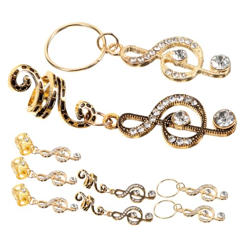 Mikinona 9 Stück Schreckensperlen Clips Stirnband Lockig Stutzenhalter Geflochtene Haaranhänger Haarschmuck Für Haarschmuck Für Mädchen 8-12 Dreadlock-schmuck Metall von Mikinona