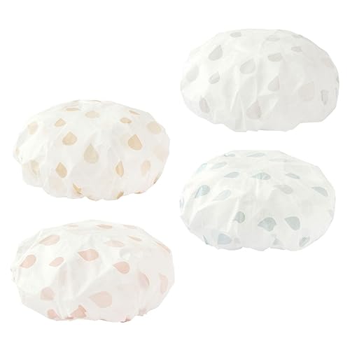 Mikinona Badekappe Aus Eva-material – Wiederverwendbare Duschhaube Für Frauen Und Mädchen Einheitsgröße Reisefreundlich 4er-pack von Mikinona