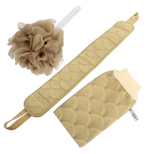 Mikinona Badeutensilien-set Griff Dusche Handtuch Handschuh Bad Rückenschrubber Hautfreundlich von Mikinona