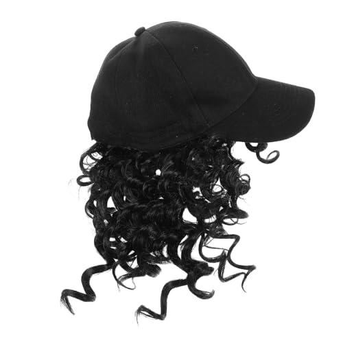 Mikinona Haarhut Mit Lockigem Haar Hutperücke Für Damen Baseballkappe Mit Befestigtem Synthetischem Haar Schirmmütze Mit Natürlich Wirkenden Afro-locken Für Alltag Und Outdoor von Mikinona