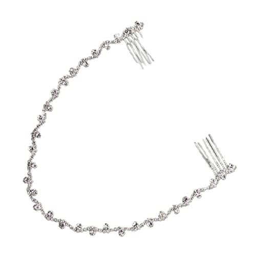 Mikinona Braut Hochzeit Haarschmuck Hochzeitskopfschmuck aus Kristall Strass-Kopfschmuck Haargummis Hochzeitsdekoration frauen kopfschmuck hochzeit braut haarkamm angekettet die Kette von Mikinona