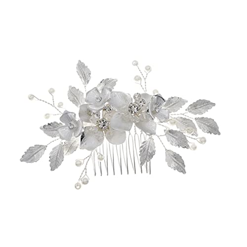 Mikinona Braut Hochzeit Tiara Accessoires Für Damen Goldene Haaraccessoires Blumenhaarspangen Für Frauen Haarstyling-zubehör Blumenhaarseite Haarschmuck Strass Kamm Die Blumen Brautjungfer von Mikinona