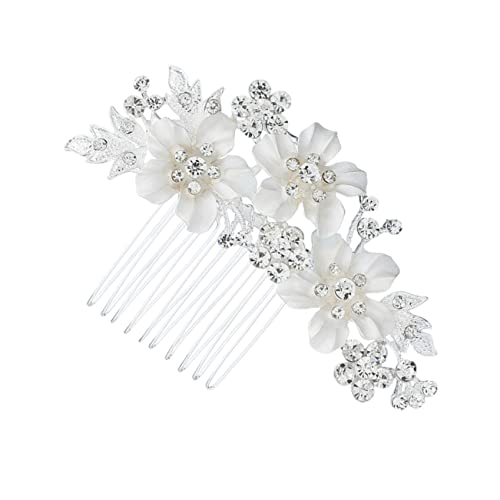 Mikinona Brautkamm hochzeitshaar schmuck wedding hair accessories Haarschmuck aus Perlen Haarspange Strass Haarkamm Strass Hochzeit Haarkamm Legierung Kopfbedeckung Kupferdraht von Mikinona