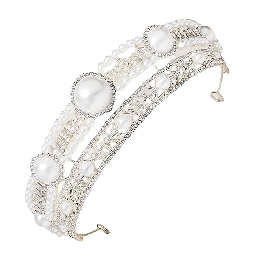 Mikinona Brautkrone Mit Perlen Und Strass Elegantes Kopfband Für Hochzeiten Geburtstagsfeiern Cosplay Und Besondere Anlässe Zartes Haarschmuck-accessoire von Mikinona