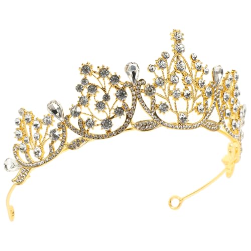 Mikinona Brautkrone aus Strass glänzendes Kronen-Stirnband Haarschmuck für Mädchen Haargummis Tiara Prinzessin-Krone-Stirnband für Mädchen Glitzer für Mädchen Hochzeit von Mikinona