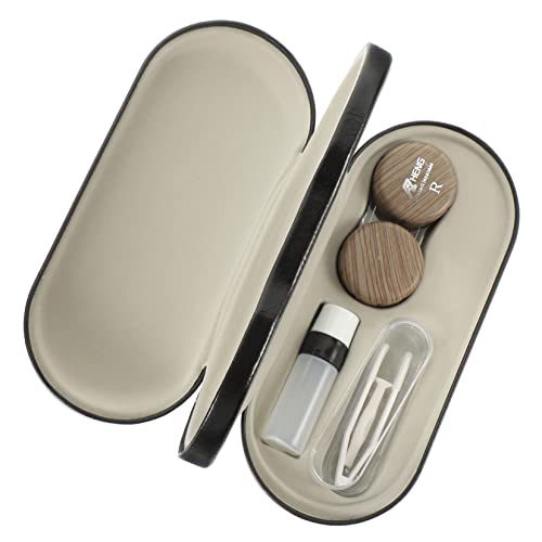 Mikinona Brillenhülle Aus Pu- Tragbares Brillenetui Doppelschichtiger Brillen-Organizer Für Reisen Und Zuhause Schützt Brille Vor Und Kratzern von Mikinona