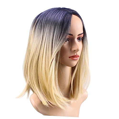 Mikinona Frauen Bob Perücke Synthetische Perücken Echthaarperücken Goldene Perücke Lace Frontal Perücken Echthaar Damen Perücken Bob-perücke Blond Fräulein Cosplay von Mikinona