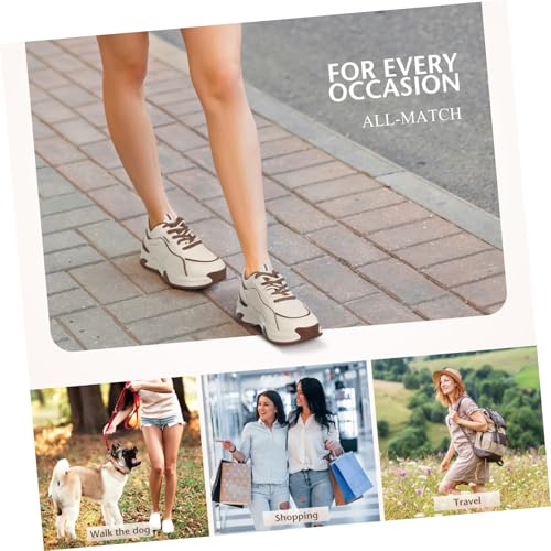 Mikinona Damen Ledersneaker Khaki Atmungsaktive Sportschuhe Vielseitig für Fitness Alltag und Outdoor Bequeme Modische Turnschuhe mit Hoher Strapazierfähigkeit von Mikinona