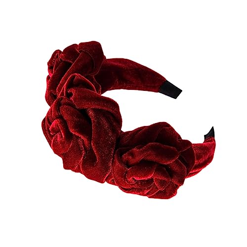 Mikinona Stirnband Aus Schwarzem Samt Stilvoll Damen-stirnband Stirnband Aus Samt Blumenstirnband Stirnband Für Frauen Haarschmuck Für Damen Turban-stirnband Fräulein Die Blumen Große von Mikinona