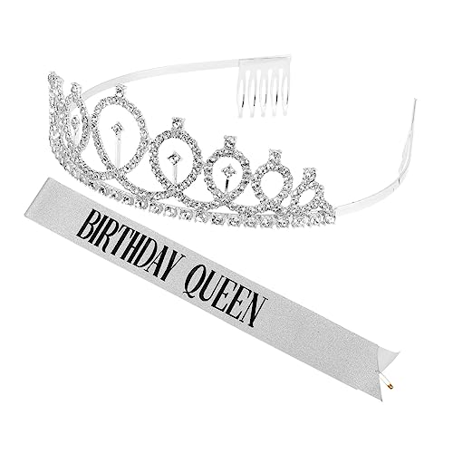 Mikinona Dekoratives Kronen-stirnband für Geburtstagspartys Schultergurt Weiches Haarband Aus Legierung Partyzubehör für Mädchen von Mikinona