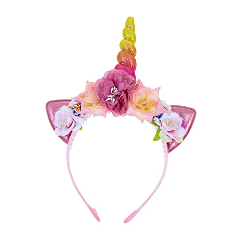 Mikinona Einhorn Stirnband Gefälschtes Blumenstirnband Haarband Haarzubehör Glitzerndes Horn-stirnband Ohr Stirnband Kopfschmuck Aus Horn Kopfbedeckungen Frau Stoff Künstliche Mädchen von Mikinona