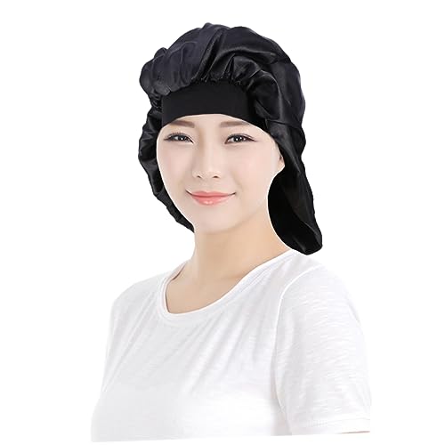 Mikinona Elastischer Schlafhaube Für Damen Schwarz Für Dusche Und Schlaf Hält Trocken Und Leicht von Mikinona