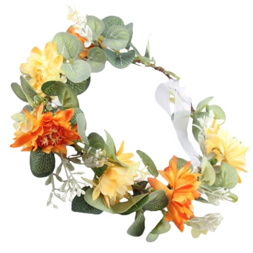 Mikinona Elegantes Stirnband für Hochzeitsfeiern Realistischer Kranz Kopfschmuck Grüne Pflanze für Strandparty von Mikinona