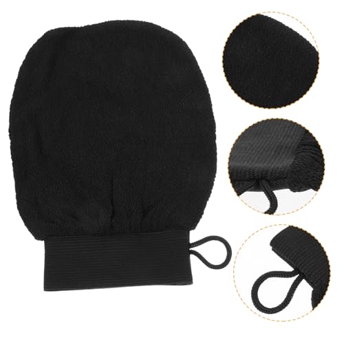 Mikinona Exfolierende Badehandschuhe Für Männer Und Sanftes Körperpeeling Schwarze Peelinghandschuhe Aus Viskose Mit Elastischem Band Zur Entfernung Abgestorbener Haut Für Geschmeidige von Mikinona