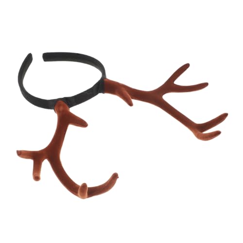 Mikinona Geweih Rentier Stirnband Reh Haarreif Kopfbedeckung Für Weihnachts Kostüm Halloween Party Zubehör Mit Realistischem Design Und Beflocktem Material von Mikinona