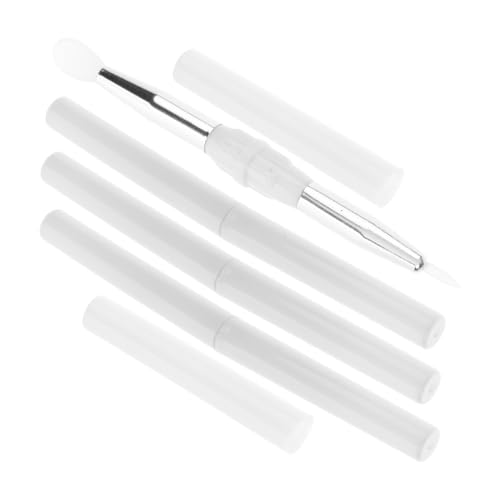 Mikinona 4stücke Doppelseitiger Lippenpinsel Mit Einziehbarem Design Silikon-make-up-pinsel-abdeckungen Lidschatten-schwamm-applikator Praktischer Behälter Für Unterwegs von Mikinona