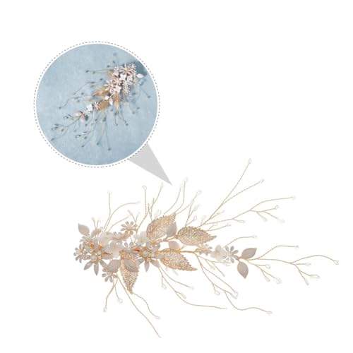 Mikinona Goldene Blumen-haarnadel Handgefertigter Braut-haarschmuck Hochzeitskleid Accessoire Kopfschmuck Für Dinner-party Langlebige Metalllegierung Nadel Für Frauen von Mikinona