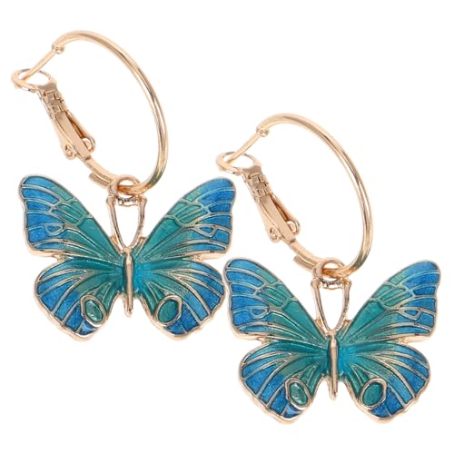 Mikinona Gothic Schmetterlingsohrringe Blau Klein Baumelnd Damen Modisch Vielseitig Alltag Schmuck von Mikinona