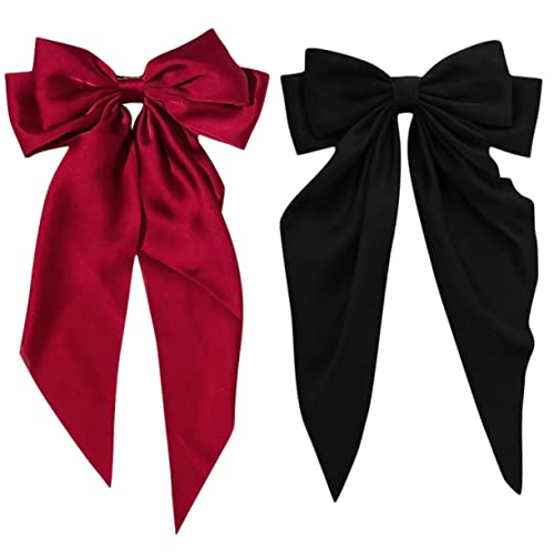 Mikinona 2stücke Große Schleifen Haarklammern Für Damen Elastische Haarspangen Für Hochzeiten Partys Und Täglichen Gebrauch von Mikinona