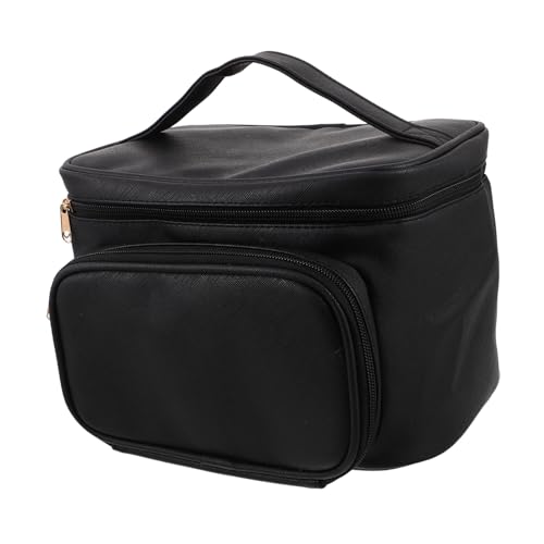 Mikinona Große wasserdichte PU Kosmetiktasche für Damen Tragbarer Reise-Make-up-Organizer mit Großzügigem Stauraum Modisch und Langlebig für Make-up und Toilettenartikel Schwarz Mikinona Große wasserdichte PU Kosmetiktasche für Damen Tragbarer Reise-Make-up-Organizer mit Großzügigem Stauraum Modisch und Langlebig für Make-up und Toilettenartikel Schwarz von Mikinona