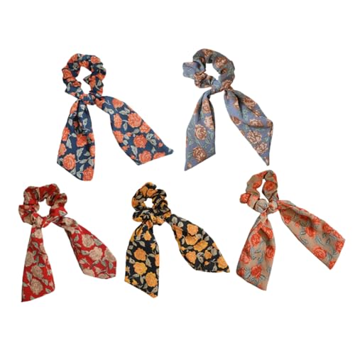 Mikinona 5stücke Haargummis Schal Scrunchies Satin Haargummis Für Frauen Zufällige Farben Rutschfest Für Alltag Und Besondere Anlässe von Mikinona