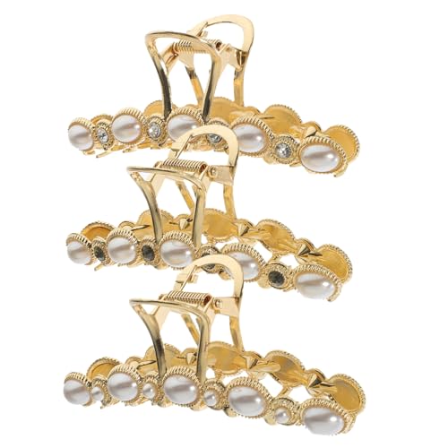 Mikinona 3stücke Perlen-haarspange Große Haarspange Für Damen Haarklammern Vielseitiger Haarschmuck Für Teenager Und Mädchen Exquisites Perlendesign von Mikinona