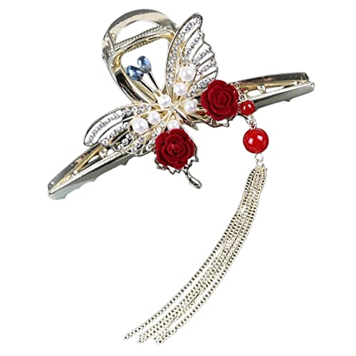 Mikinona Schmetterling Haarklammer Mit Perlenquaste Rutschfester Haarclip Für Frauen Und Mädchen Für Chignons Und Stylische Frisuren Für Freizeit Und Formelle Anlässe von Mikinona