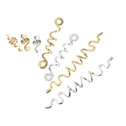 Mikinona Haarspiralperlen-set 16-teilig Schmuck Für Haare Dreadlock-accessoires Modische Haarperlen-clips Für Frauen von Mikinona
