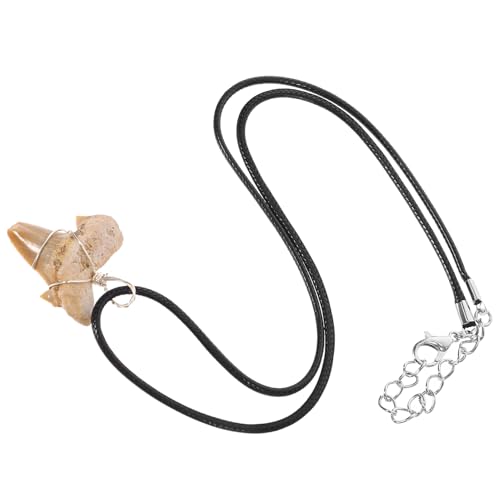 Mikinona Haifischzahn Anhänger Halskette für Surfer Silberfarbener Zahnschmuck mit Lederband für Männer und Outdoor Aktivitäten Einzigartiges Tribal Design Langlebig und Sicher von Mikinona