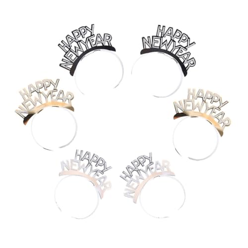 Mikinona Happy New Year Haarreifen Mit Buchstaben Design Bunte Haarreifen Für Partys Ideale Haaraccessoires Für Silvesterfeiern Und Neujahrsdekorationen von Mikinona