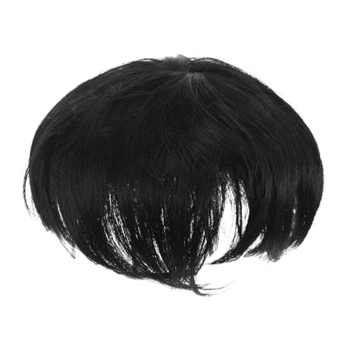 Mikinona Herren Haarteil Kurz Oberkopf Atmungsaktiver Human Hair Topper Sicherer Natürlicher Look Langlebige Haarverlängerung für Dünner Werdendes Haar Alltag Halloween Cosplay von Mikinona