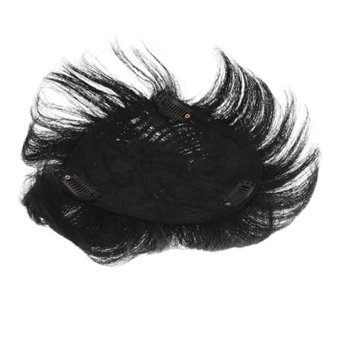 Mikinona Herren Haarteil für Glatzige Stellen Natürliches Aussehen Kurzhaariger Toupee Haarschopf Komfortabel Robust Leichter Sitz mit Clips für Täglichen Gebrauch und Einfache Anwendung von Mikinona