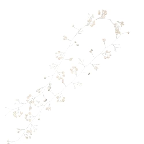 Mikinona Hochzeit Haarschmuck Perlen Braut Haarkranz Weiche Rebe Silberne Haarnadeln Eleganter Brautschmuck für Damen Mädchen Festliche Hochzeitskopfbedeckung von Mikinona