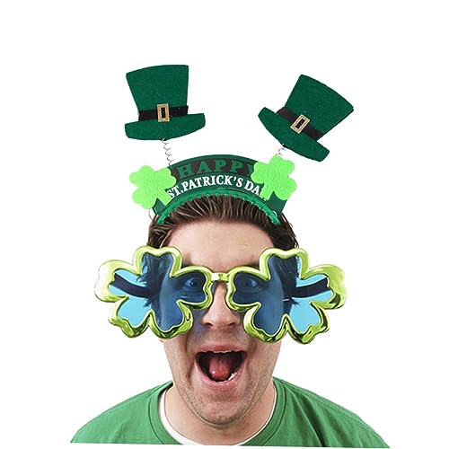 Mikinona Haarband Haargummis Frühlingshaarreifen Mistelhut Make-up- Stoffhüte Stirnband Für Festliche Anlässe Bopper Grüne Kopfhörer Grünes Stirnband St Patricks Day Damen Feder Irland von Mikinona