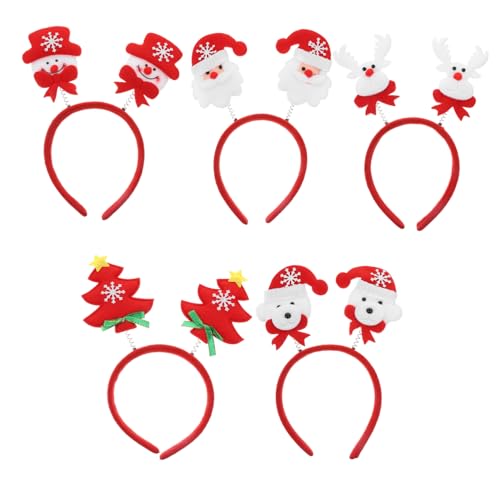 Mikinona Kinder-Tiara 5St Weihnachtsstirnband Kostüm Stirnband Haarband für die Geburtstagsfeier Tiara Haargummi Haarschmuck für Weihnachten Weihnachtshaarband Erwachsener Geschenk Kind von Mikinona