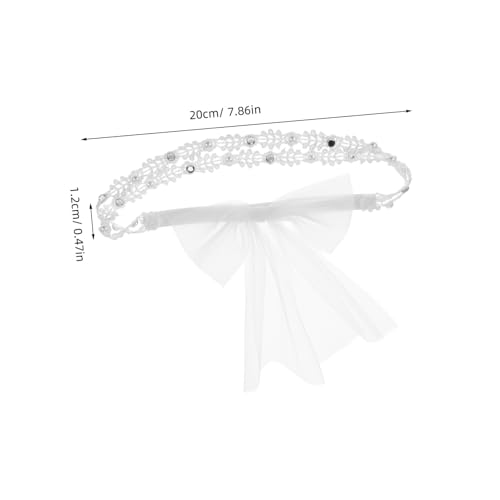 Mikinona Kinderhaarband Aus Spitze Weiß Mit Schleife Elastisches Stirnband Für Mädchen Haarschmuck Für Alltag Und Anlässe von Mikinona
