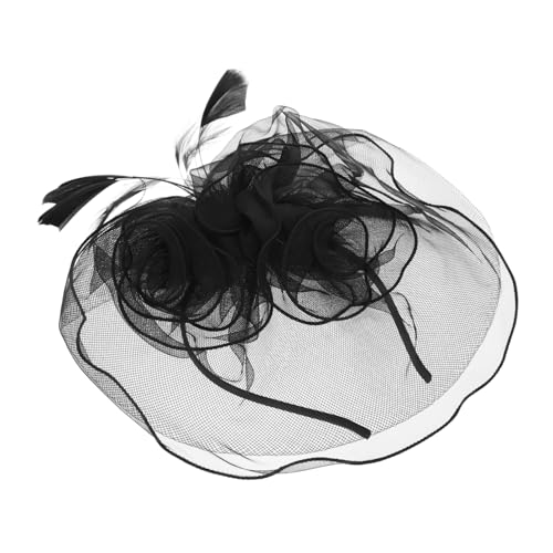 Mikinona Kopfschmuck Für Braut Minihut Mit Doppellagigem Netzaufsatz Stirnband Für Damen Hochzeitsschmuck Mit Schleier Passend Für Bankette Und Teepartys von Mikinona