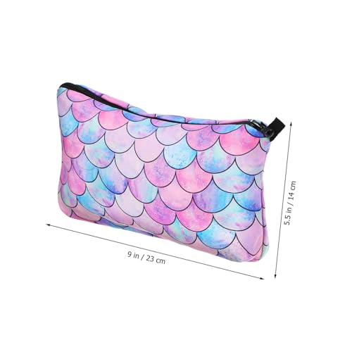 Mikinona Schminktasche Für Damen Reise-kulturbeutel Mit Reißverschluss Schminkpinsel-etui Aus Polyester Aufbewahrungstasche Für Unterwegs Kosmetiktasche Mit Meerjungfrauen-Design von Mikinona