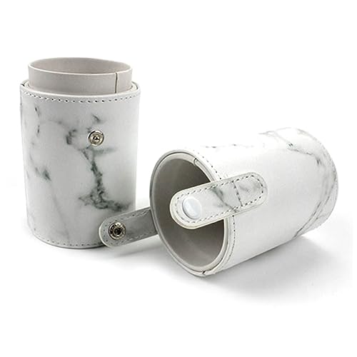 Mikinona Marinierte Kosmetiktasche Aus Pu Tragbares Make-up-pinseletui Aufbewahrungstasche Organizer Geräumig Und Leicht Für Reisen Hause von Mikinona