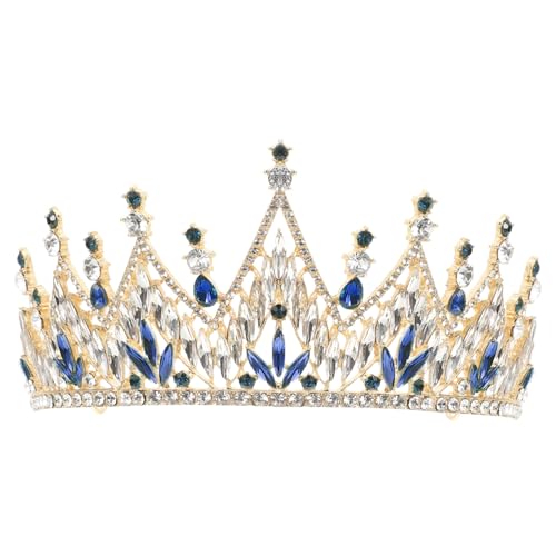 Mikinona Kristallkopfschmuck Krone Brautjungfer Festzug Prinzessinnenkrone Halloween zukünftige Braut Dusche Hochzeit Braut Tiara Kopfschmuck für die Braut Legierung Blue von Mikinona