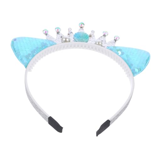 Mikinona Katzenohren Pailletten Stirnband Tierohren Cosplay Kopfschmuck Für Mädchen Party Haarband Mit Schmuck Ohren Accessoire von Mikinona