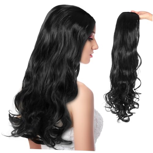 Mikinona Lange Wavy Perücke Damen Mittelscheitel Natürlich Aussehende Lockige Synthetik Perücke Hitzebeständig Komfortabel Für Alltag Cosplay Party Weihnachten von Mikinona
