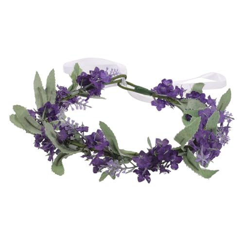 Mikinona Lavendel Blumenkranz Haarschmuck Für Damen Simulationsblume Kopfschmuck Für Hochzeiten Partys Festivals Haargirlande Stilvolles Design Langlebig Für Fotos von Mikinona