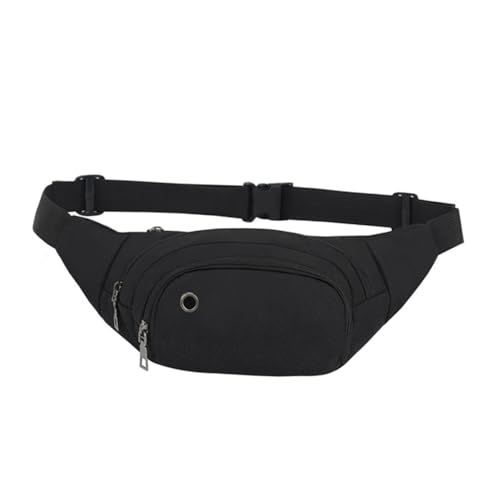Mikinona Leichte Große Kapazität Workout Waist Bag Bauchtasche für Damen Herren Outdoor Sport Jogging Wandern Camping mit Kopfhörerloch Schwarz von Mikinona