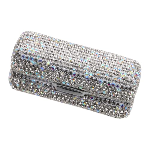 Mikinona Lippenstifthalter Mit Spiegel Glitzerndes Lippenstiftetui Aus Metall Und Glas Tragbarer Make-up-Organizer Für Damen Lipgloss-aufbewahrungsbox Für Handtasche von Mikinona