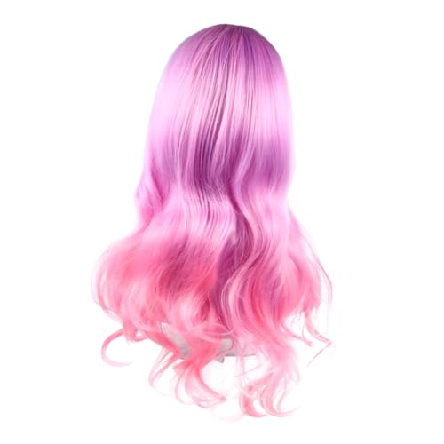 Mikinona Perücke lang lockig gewellt Damenperücke Kunsthaarverlängerung für Mädchen und Frauen von Mikinona