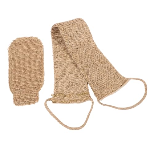 Mikinona 2stücke Luffa-peeling-körperschrubber Sisal-waschlappen Rückenpeeling-handschuh Mit Gurt Für Dusche Und Bad Tiefenreinigung Entfernt Abgestorbene Hautzellen Für Männer Und Frauen k von Mikinona